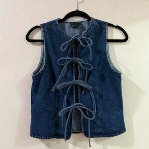 Denim tie top